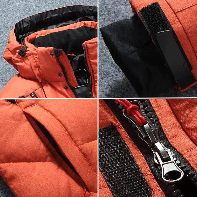 Warme Oranje Winterjas voor Heren - Casual Outdoor