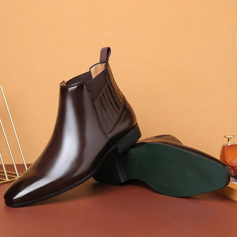 Stijlvolle Leren Chelsea Boots - Donkerbruin