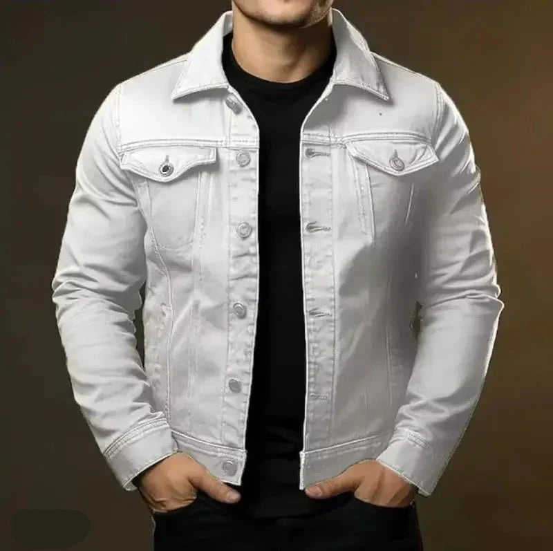 Klassiek Zwart Denim Jack - Heren Trucker Stijl