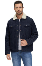 Winter Heren Jas Corduroy met Warme Sherpa Voering