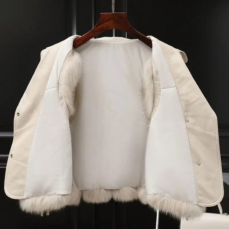 Elegant Vest met Faux Fur en Leer Accenten
