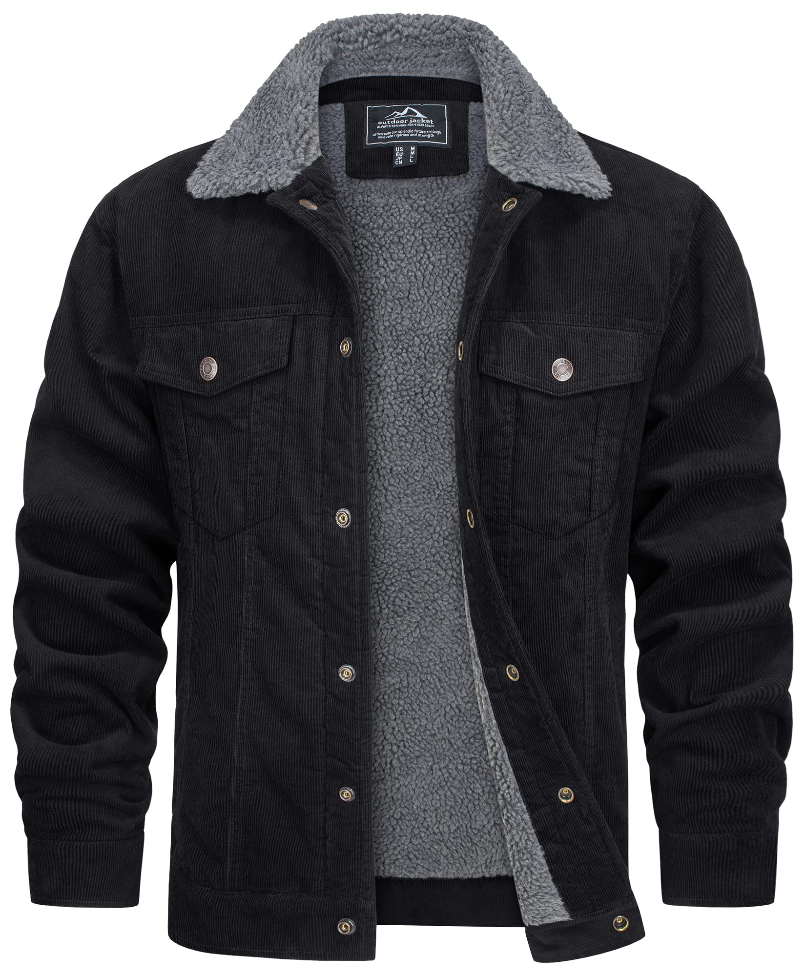Winter Heren Jas Corduroy met Warme Sherpa Voering