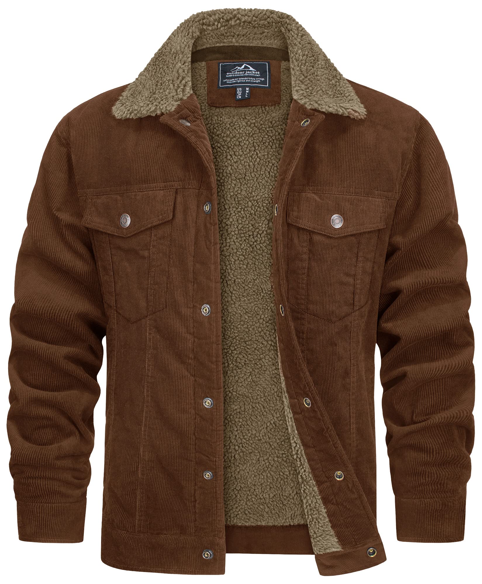 Winter Heren Jas Corduroy met Warme Sherpa Voering