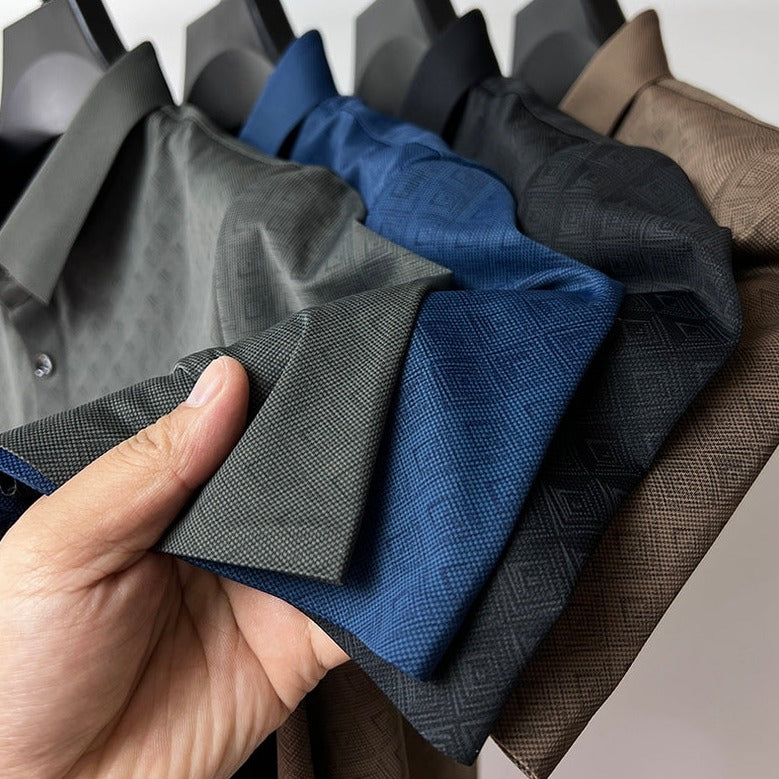 Moderne Polo Heren - Subtiel Geometrisch Patroon