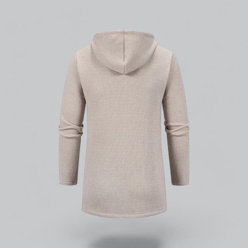 Moderne Heren Hoodie Jas - Beige & Zwart Verkrijgbaar