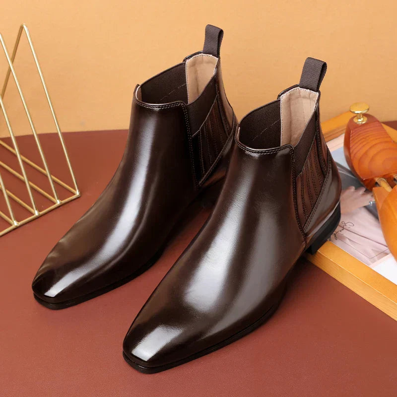 Stijlvolle Leren Chelsea Boots - Donkerbruin
