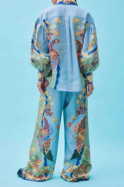 Zomer Tweedelige Set Linnenmix - Artistieke Print