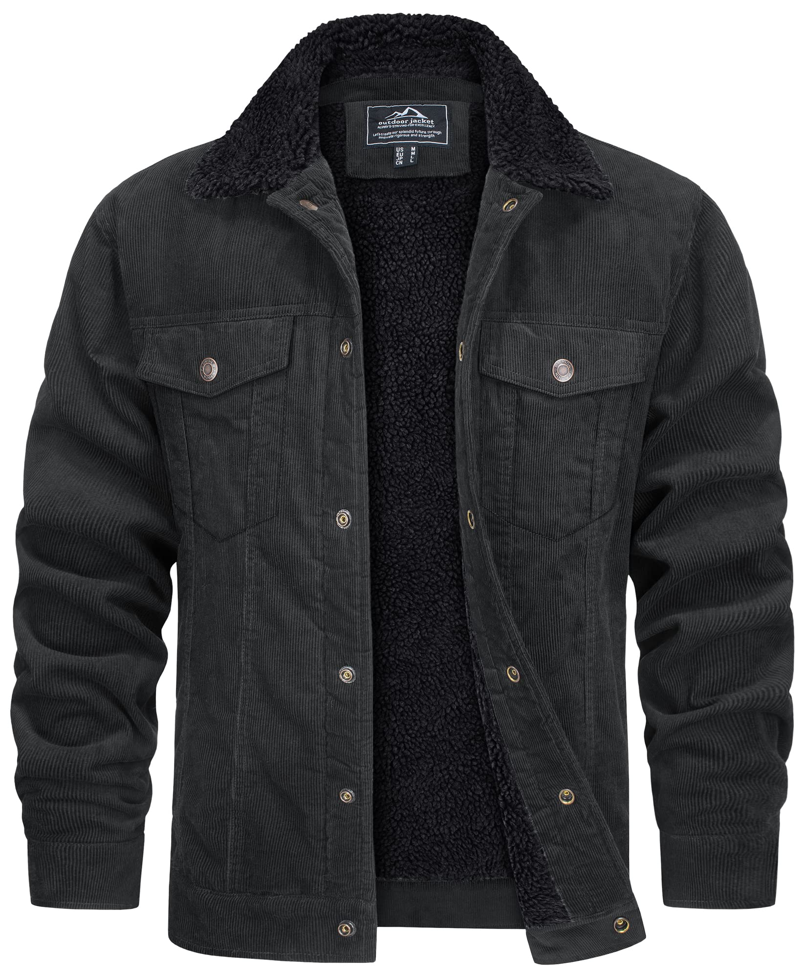 Winter Heren Jas Corduroy met Warme Sherpa Voering