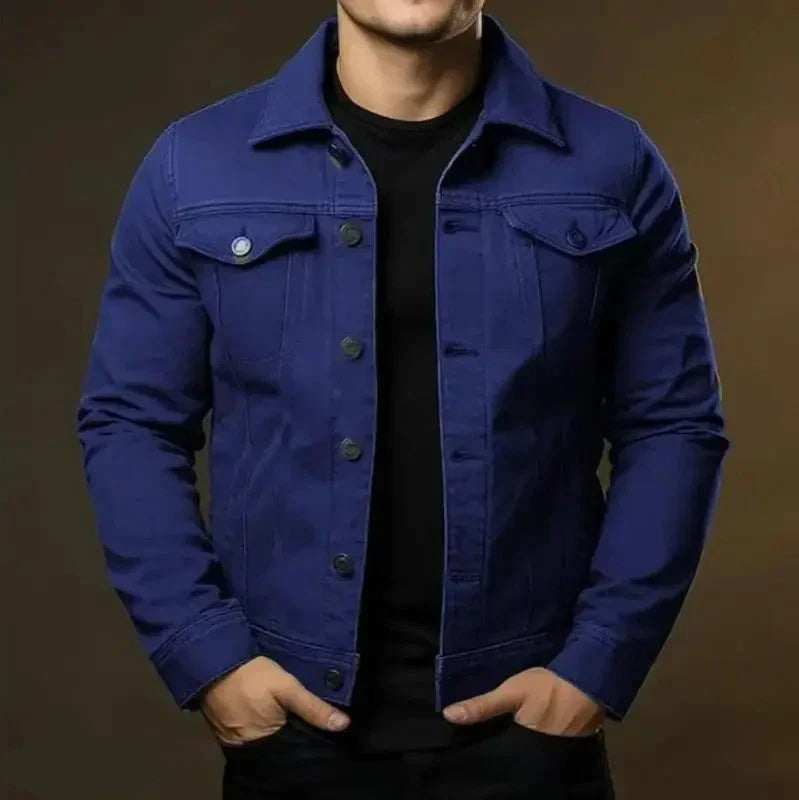 Klassiek Zwart Denim Jack - Heren Trucker Stijl