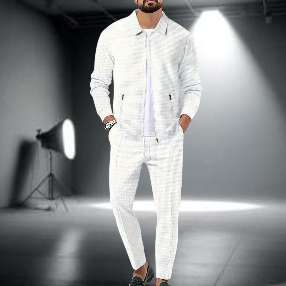 Moderne Heren Tracksuit Set - Textuur & Pasvorm