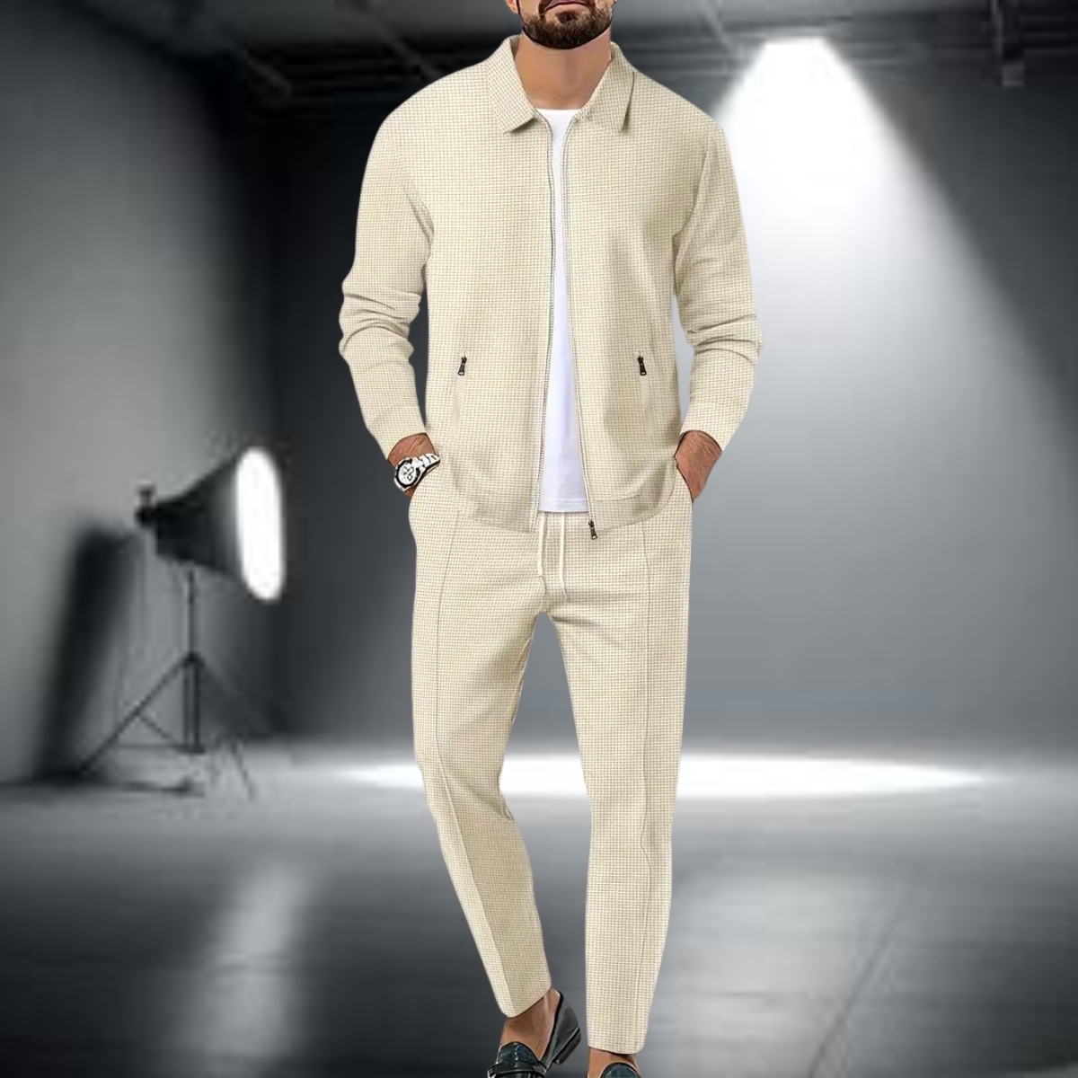 Moderne Heren Tracksuit Set - Textuur & Pasvorm