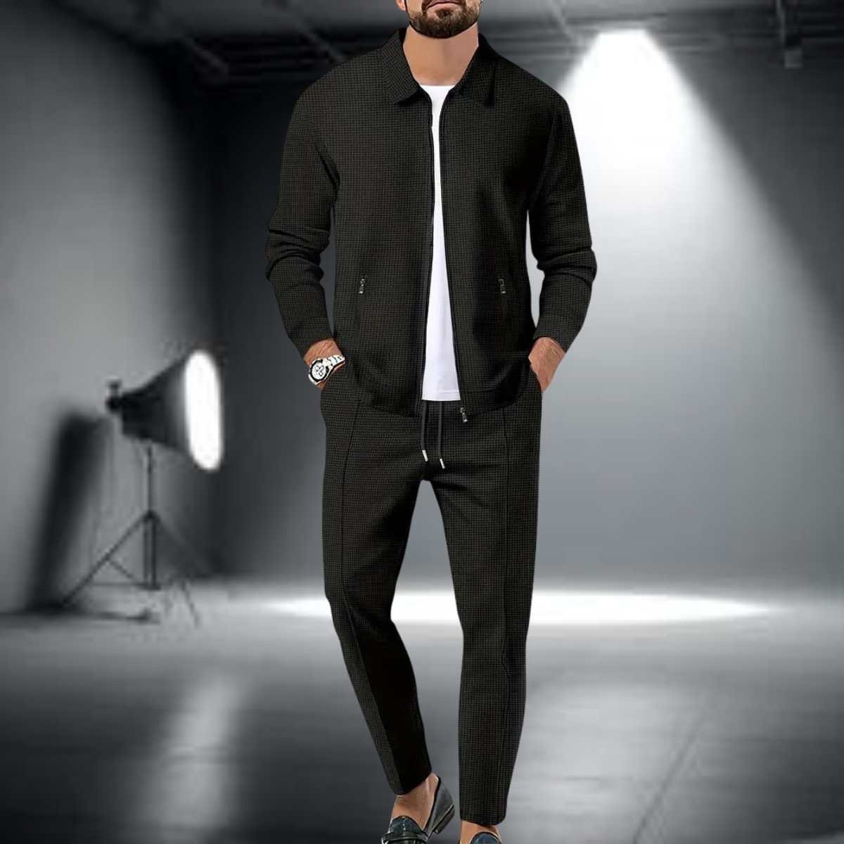 Moderne Heren Tracksuit Set - Textuur & Pasvorm
