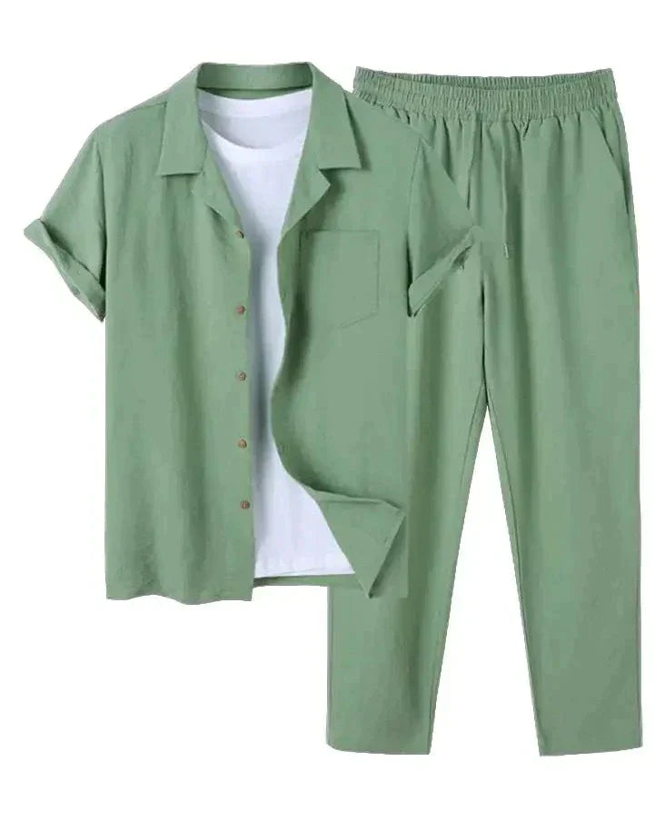 Luchtige Zomer Set: Kort Broekpak met Shirt