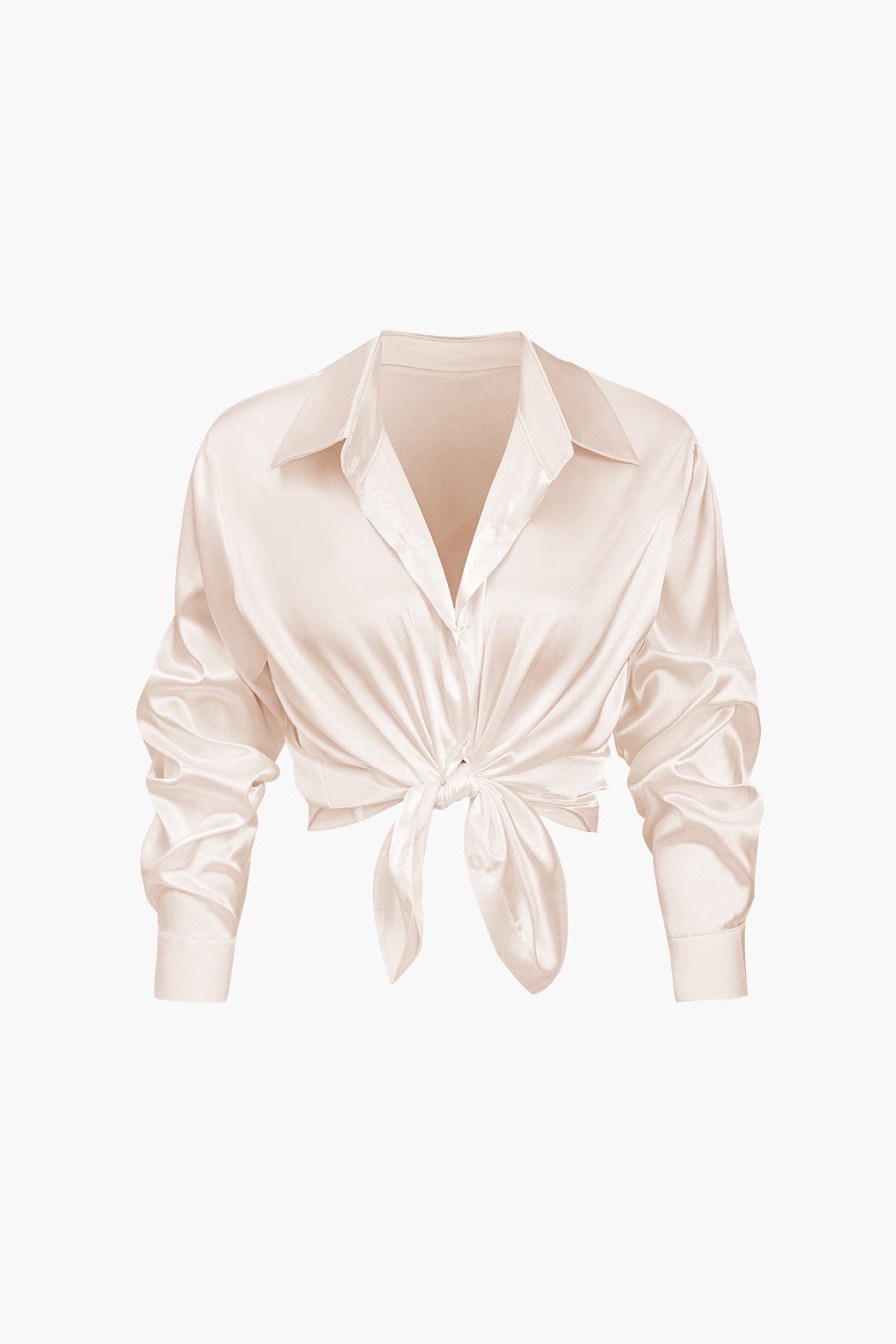 Elegante Lichtblauwe Satijnen Blouse - Stijlvolle Top