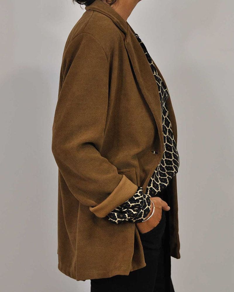 Blauwe Blouse met V-Hals en Knopen - Casual Chic