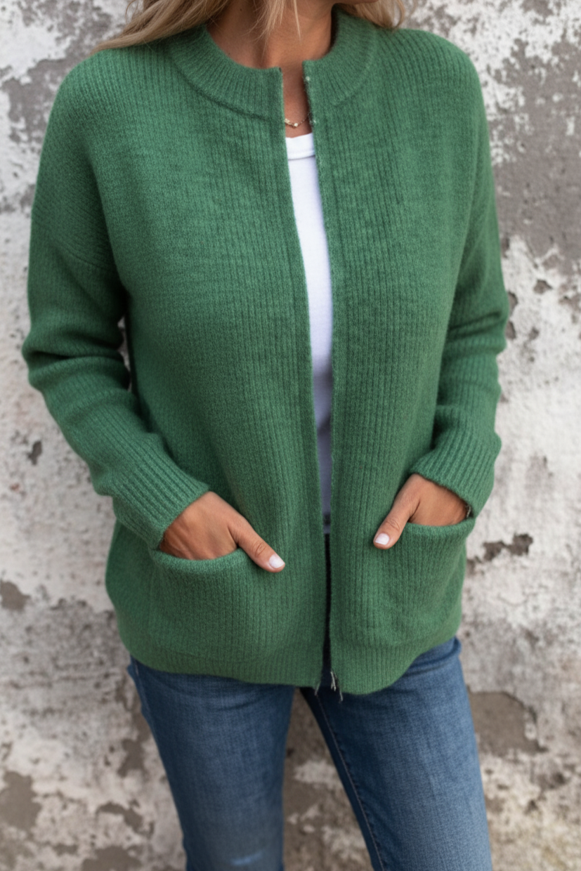 Comfortabel Gebreid Vest met Rits - Verkrijgbaar in Diverse Kleuren