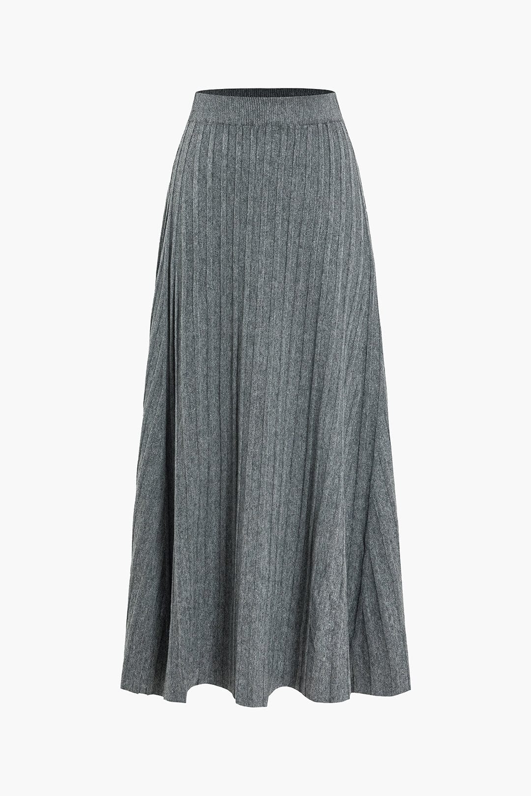 Gerlinde Gebreide Midi Rok - Plissé & Elastische Taille