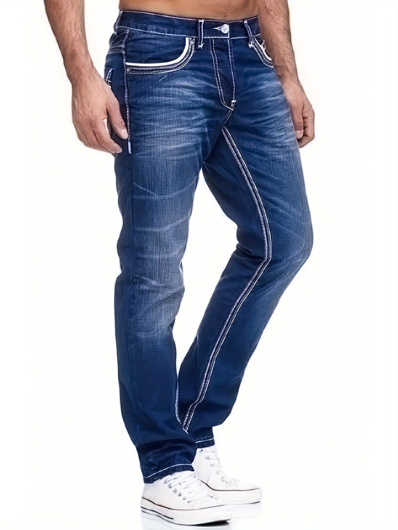 Heren Jeans met Used Look - Recht Model