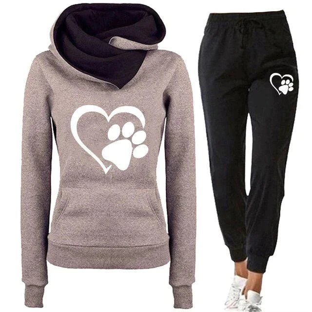 Casual Tweedelige Set - Paw Print Hoodie & Broek