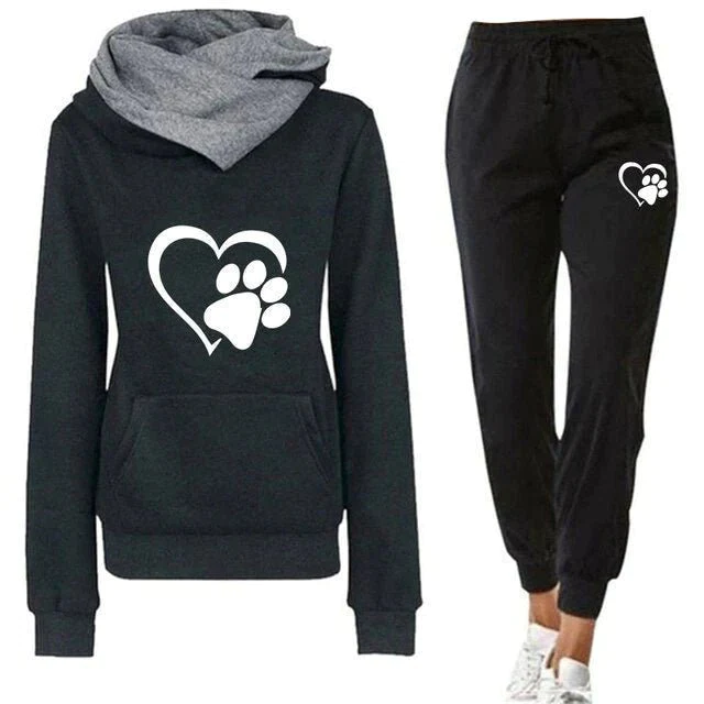 Casual Tweedelige Set - Paw Print Hoodie & Broek