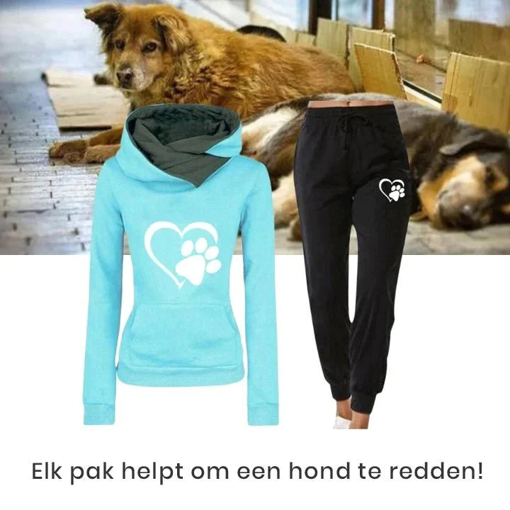 Casual Tweedelige Set - Paw Print Hoodie & Broek