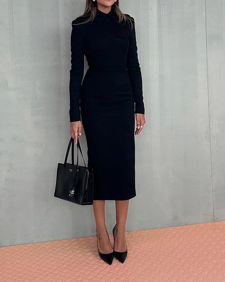 Klassiek Tweedelig Pak - Rok & Overslagtop Wolmix