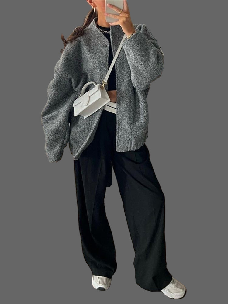 All Season Cardigan Oversized Bouclé - Comfortabel