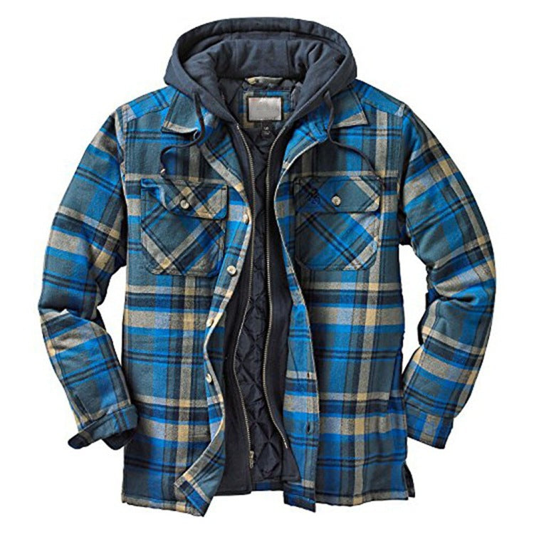 Casual Lumberjack Jas met Contrasterende Capuchon