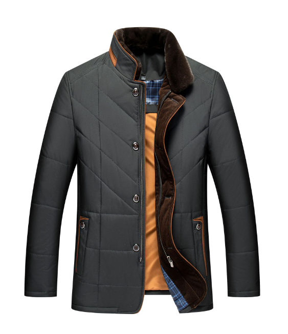 Chique Gewatteerde Heren Jas - Navy Blauw