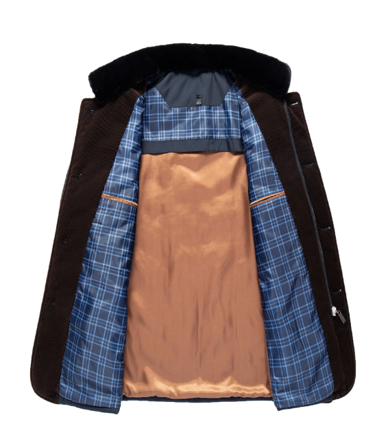 Chique Gewatteerde Heren Jas - Navy Blauw