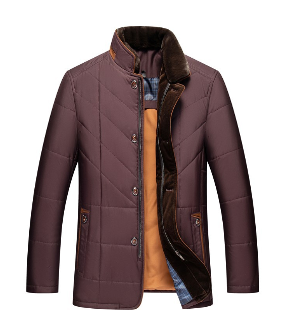 Chique Gewatteerde Heren Jas - Navy Blauw