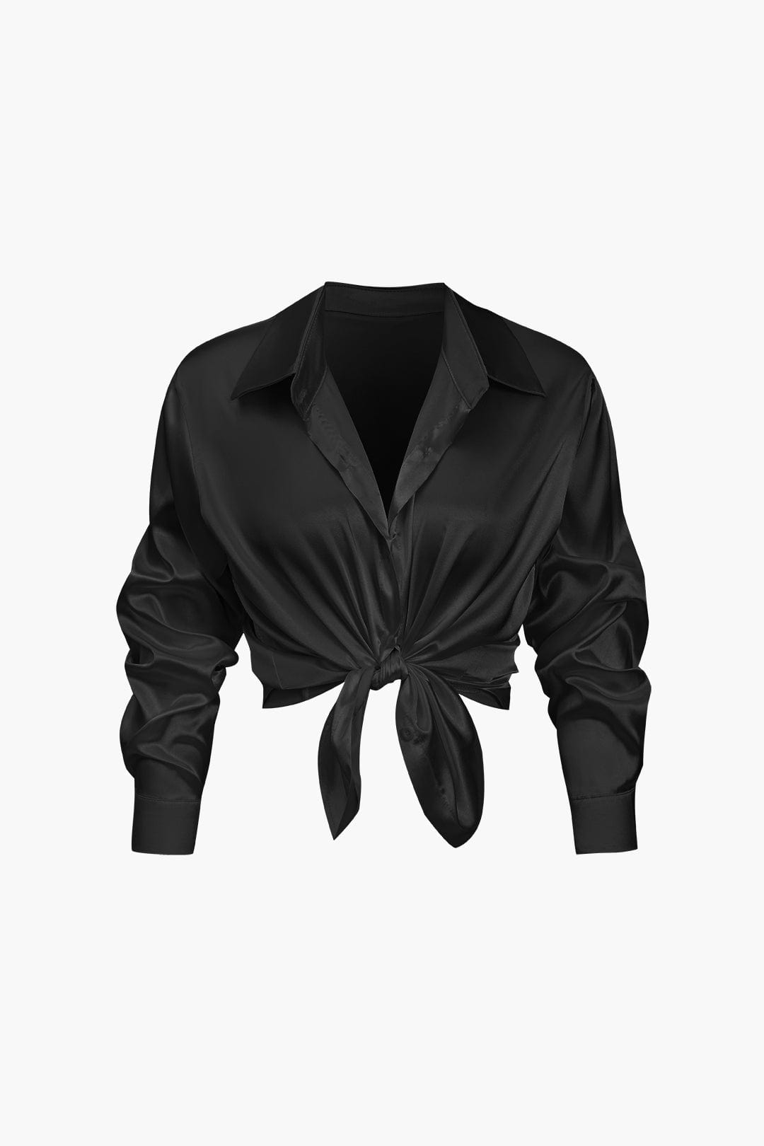 Elegante Lichtblauwe Satijnen Blouse - Stijlvolle Top