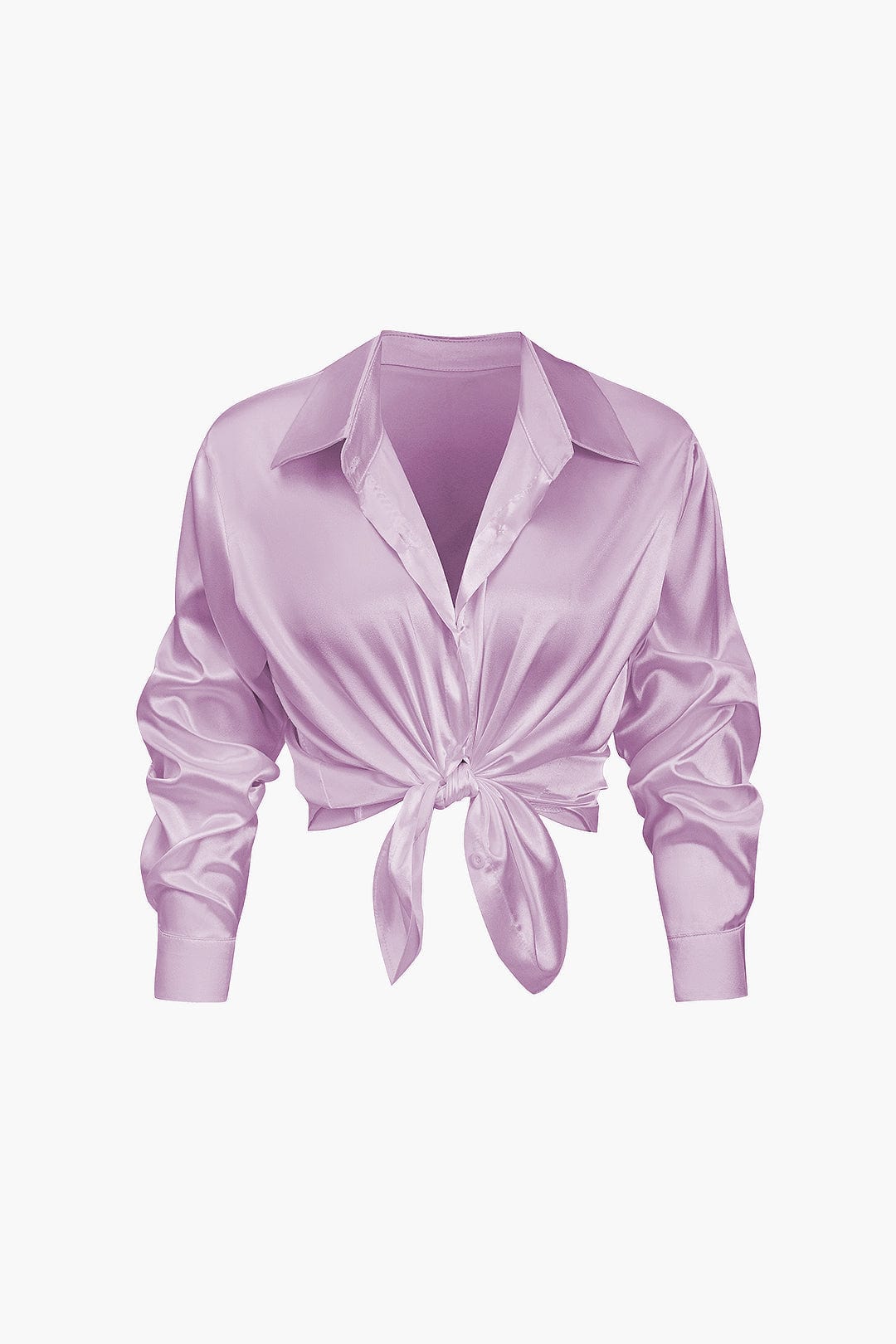 Elegante Lichtblauwe Satijnen Blouse - Stijlvolle Top