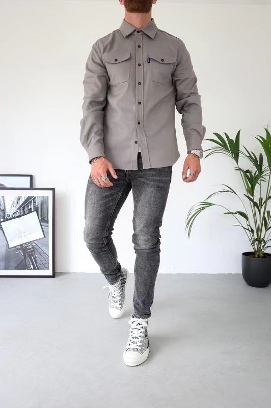 Casual Heren Shirt met Kraag - Modern & Stijlvol