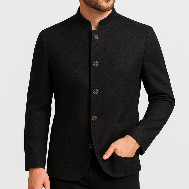 Stijlvolle Heren Blazer met Staande Kraag - Casual & Chic