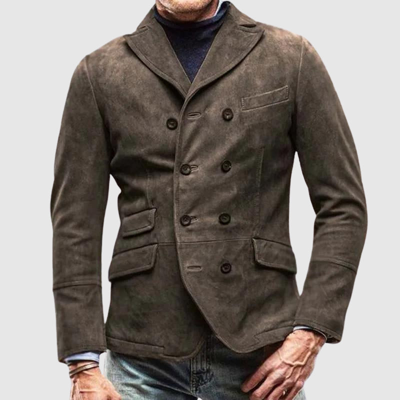 Elegante Heren Blazer in Rijk Suède - Bruin