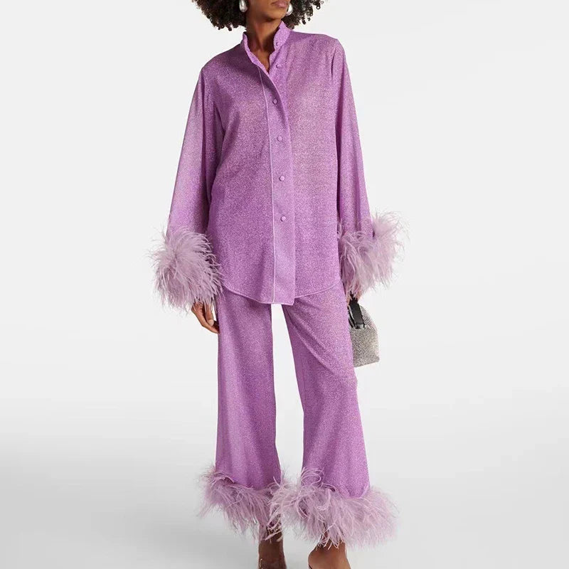 Feestelijke Glitter Set met Pluizige Veren