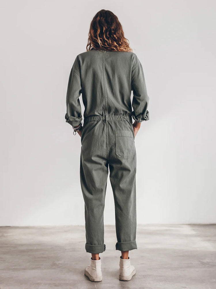 Casual Groene Jumpsuit met Knopen