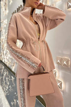 Luxe Dames Trainingspak met Strass Details