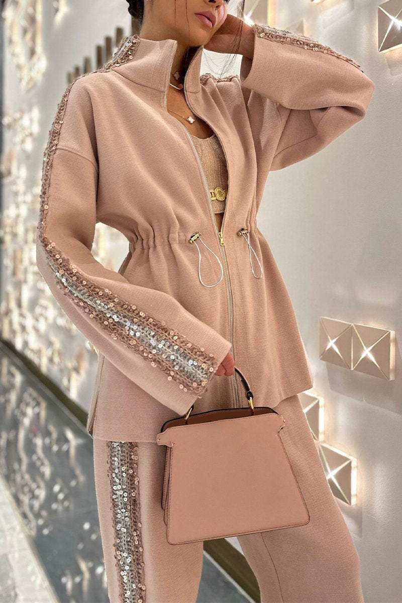 Luxe Dames Trainingspak met Strass Details