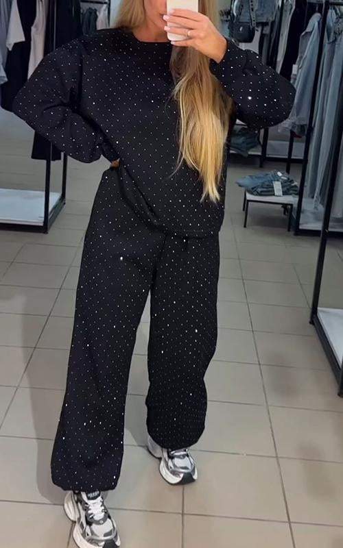 All Season Loungewear Set met Strass - Relaxte Pasvorm