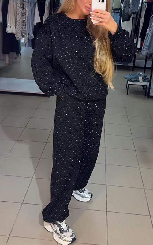 All Season Loungewear Set met Strass - Relaxte Pasvorm