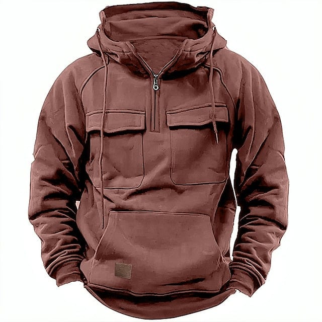 Casual Hoodie Heren Kwartrits - Fleece & Borstzakken