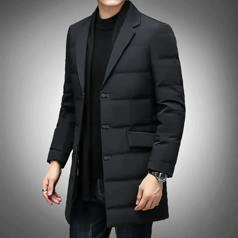 Heren Puffer Jas met Blazer Kraag - Smart Casual