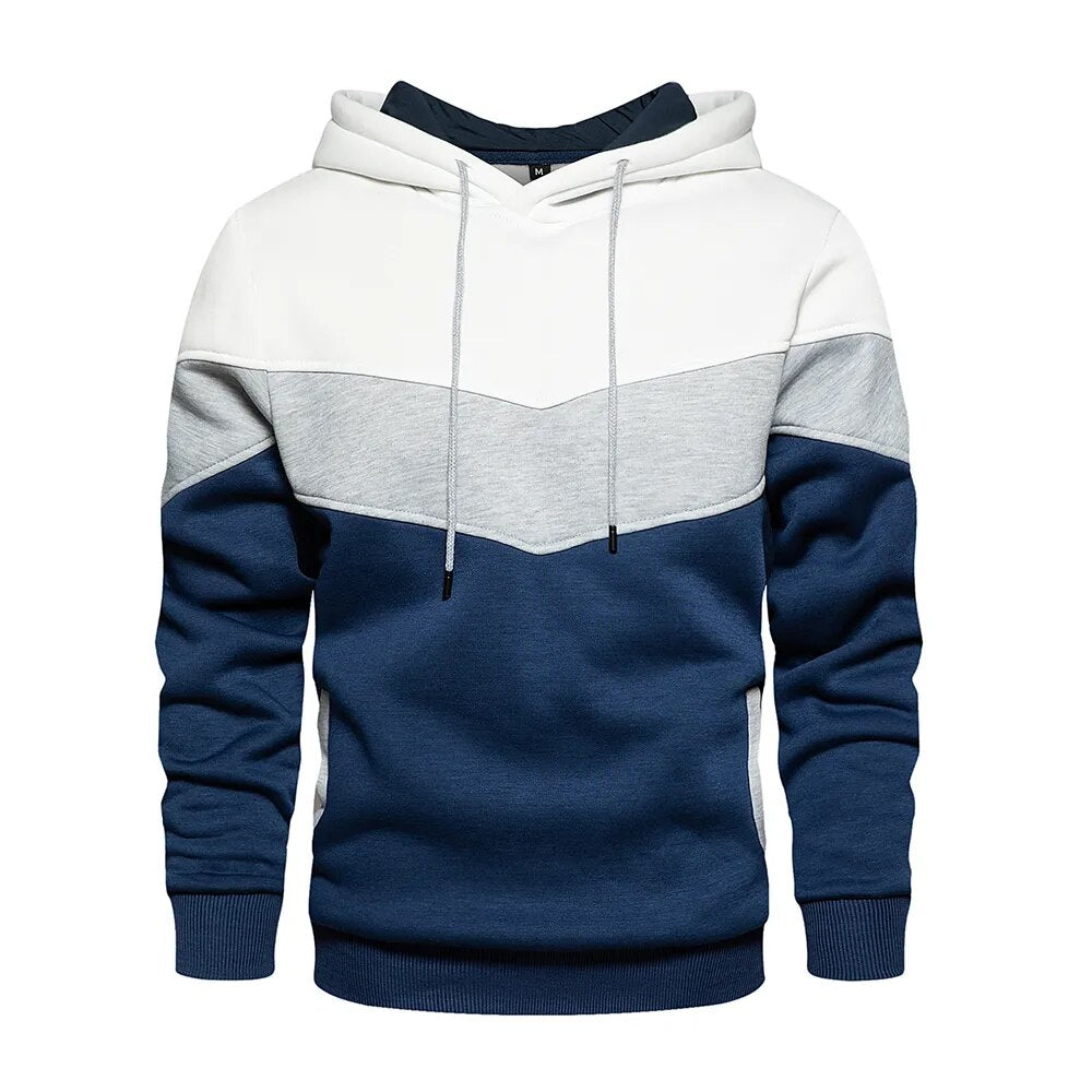 Casual Hoodie met Kleurblokken en V-Chevron