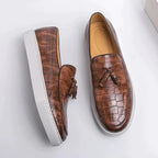 Moderne Heren Loafers: Croco Print & Tassel Detail