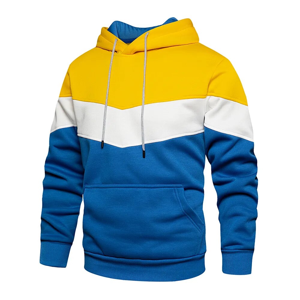 Casual Hoodie met Kleurblokken en V-Chevron