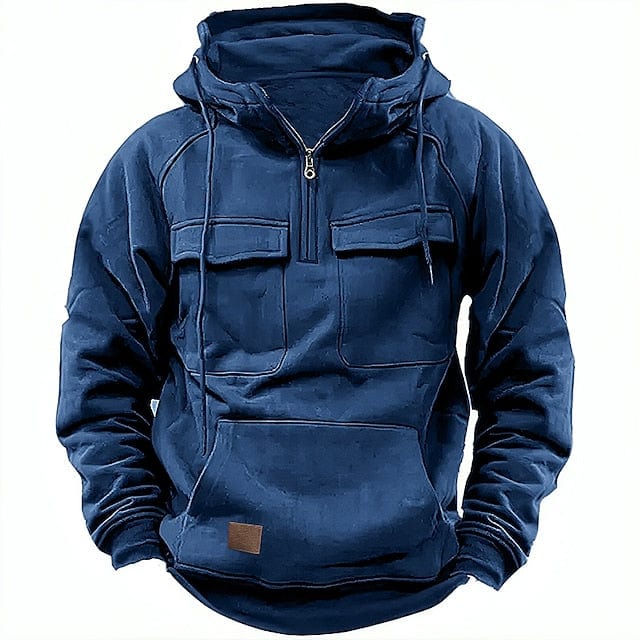 Casual Hoodie Heren Kwartrits - Fleece & Borstzakken