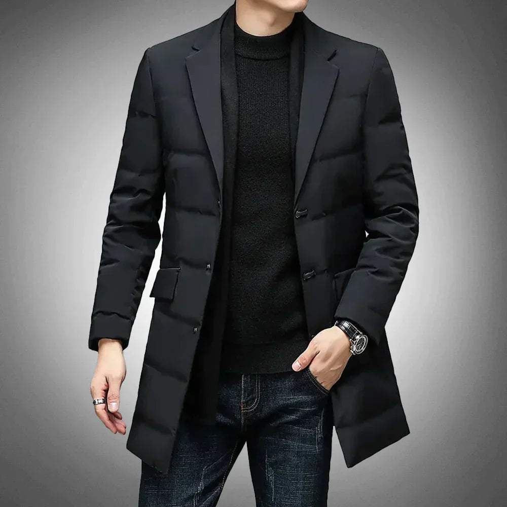 Heren Puffer Jas met Blazer Kraag - Smart Casual