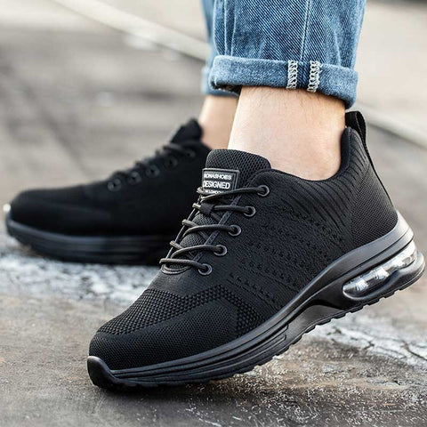 Ademende Zwarte Athleisure Sneakers met Air Unit